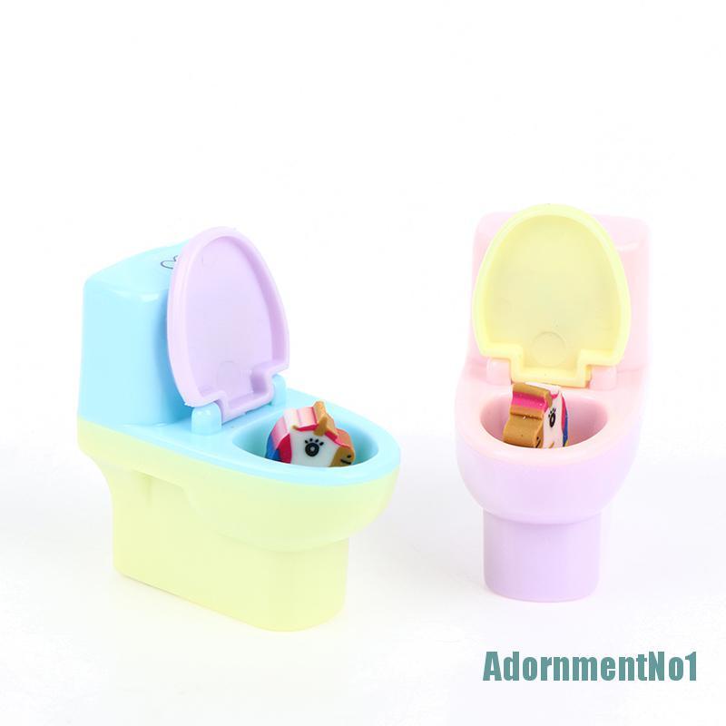 (AdornmentNo1) 2pcs Rautan Pensil Bentuk Toilet Kartun Untuk Stationery Kantor