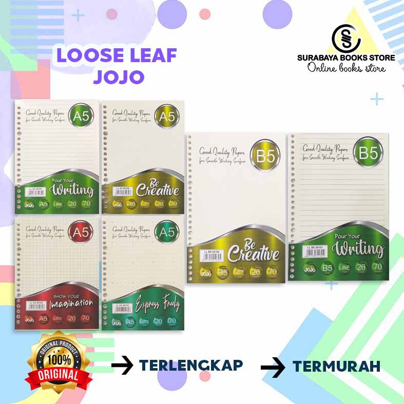 

LOOSE LEAF DOT TITIK/GRID KOTAK/PLAIN POLOS/GARIS JOJO