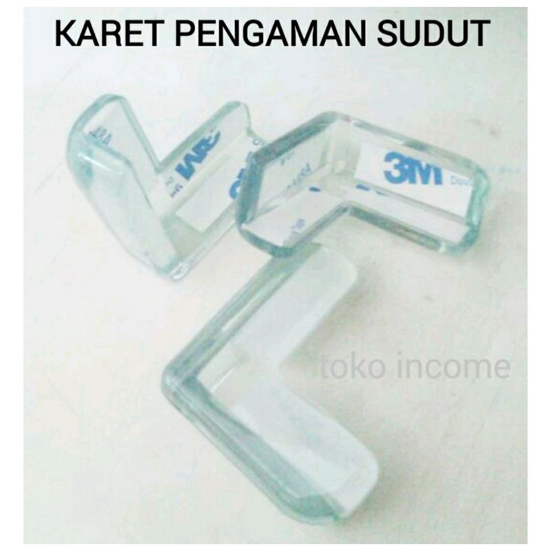 Karet Sudut Clear / Pengaman Sudut Meja Kaca