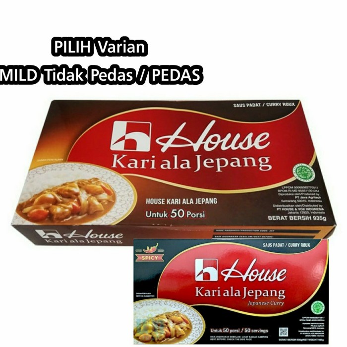 

HOUSE Japanese Curry Kari Ala Jepang MILD SPICY 935gr Halal GOJEK - MILD Tdk Pedas