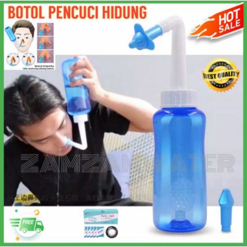 BOTOL PENCUCI HIDUNG Murah Nasal  Alat pencuci hodung 500ml  FREE cairan NaCl