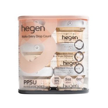 Hegen PPSU Breast Milk Storage Bottles (6x60ml) | Botol Penyimpanan Asi