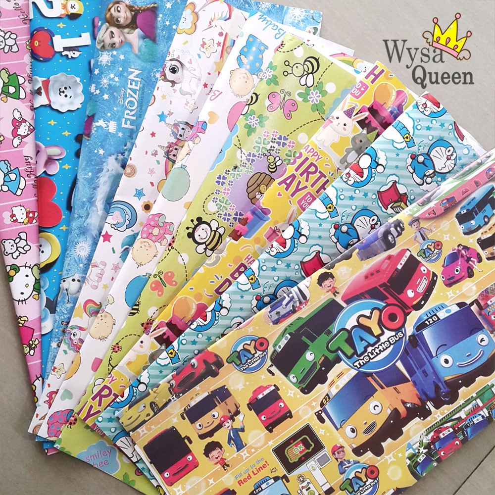 

KERTAS KADO SIDU KARAKTER ukuran 62 cm x 50 cm