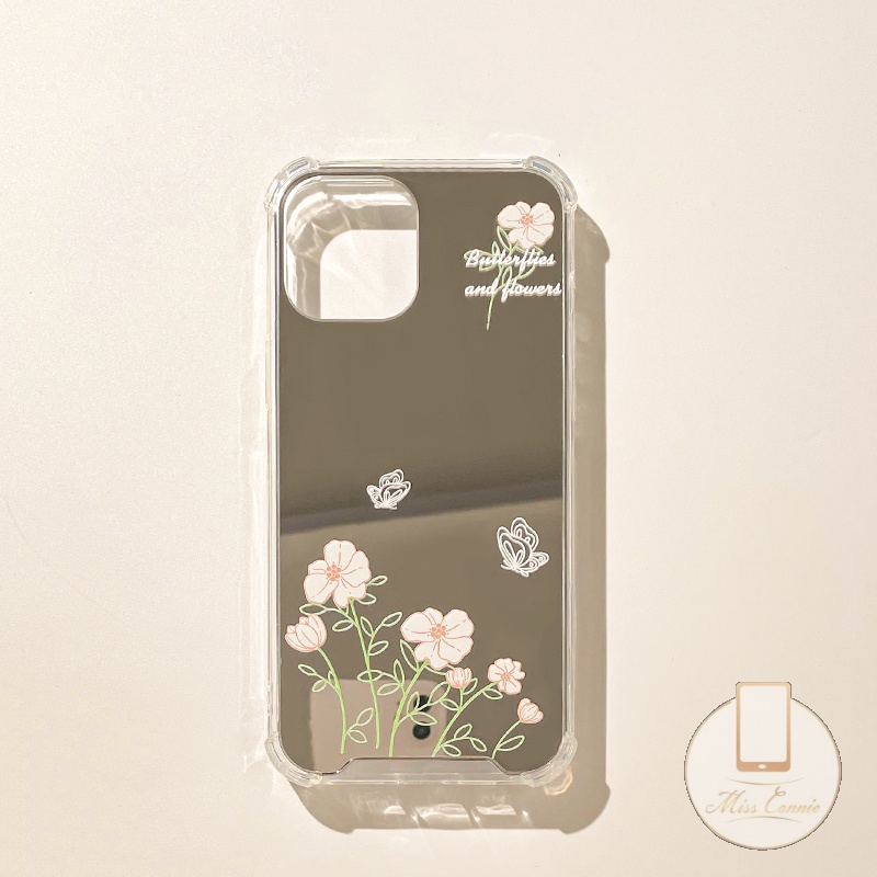 Mirror Case Compatible for IPhone 7Plus  8Plus  13 12 11 Pro Max 7 8 XR X XS MAX SE 2020 13Pro Max Fresh Flower Soft Tpu Shockproof Makeup Mirrow Back Cover