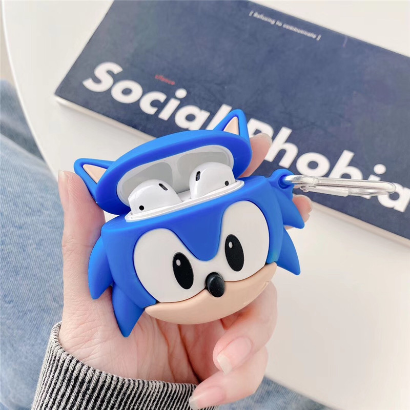 Kreatif Lucu Kartun Sonic the Hedgehog Desain Lembut Silikon Earphone Case Untuk Apple AirPods Pro Untuk Airpods2 1 Perlindungan Anti Jatuh Nirkabel Bluetooth Headset Cover Untuk AirPods