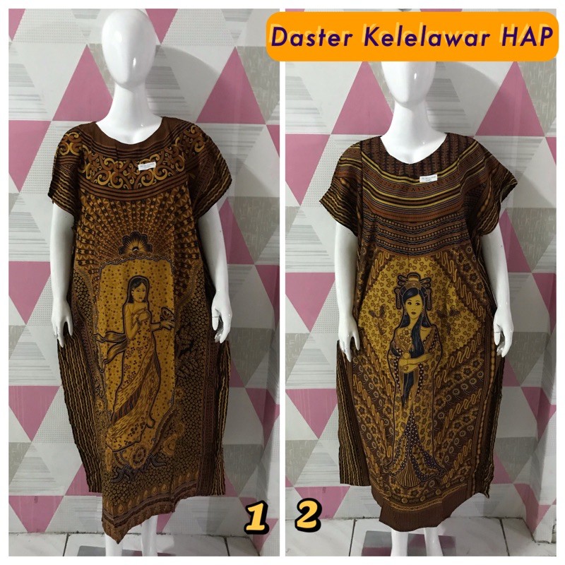 Daster/Longdress Kelelawar Jumbo HAP Motif Sogan Hitam