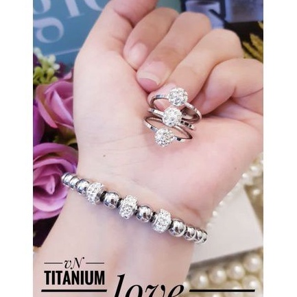 titanium set gelang cincin