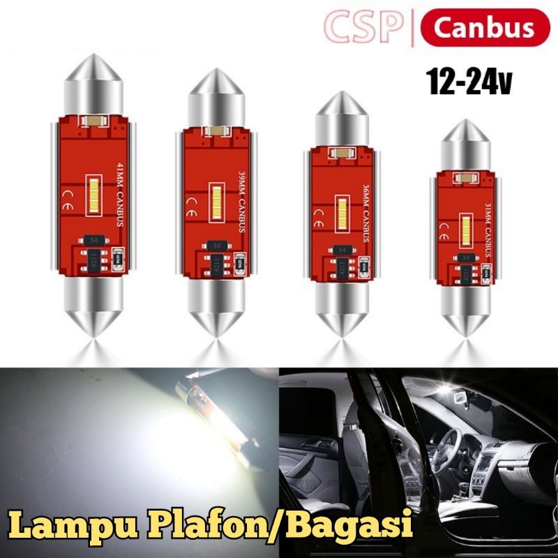 Lampu Plafon Bagasi Canbus Festoon csp chip Super terang