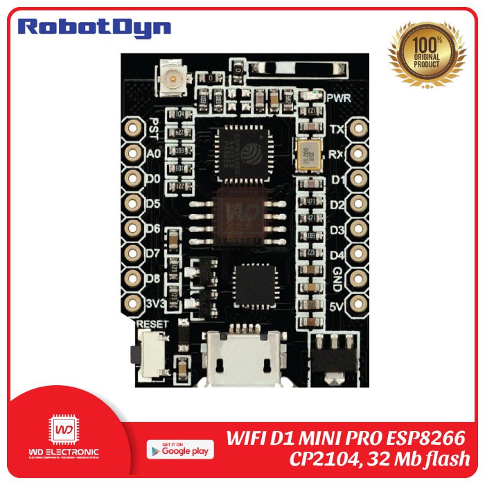 ROBOTDYN WIFI D1 MINI PRO ESP8266 CP2104 LIKE WEMOS D1 MINI PRO ESP8266