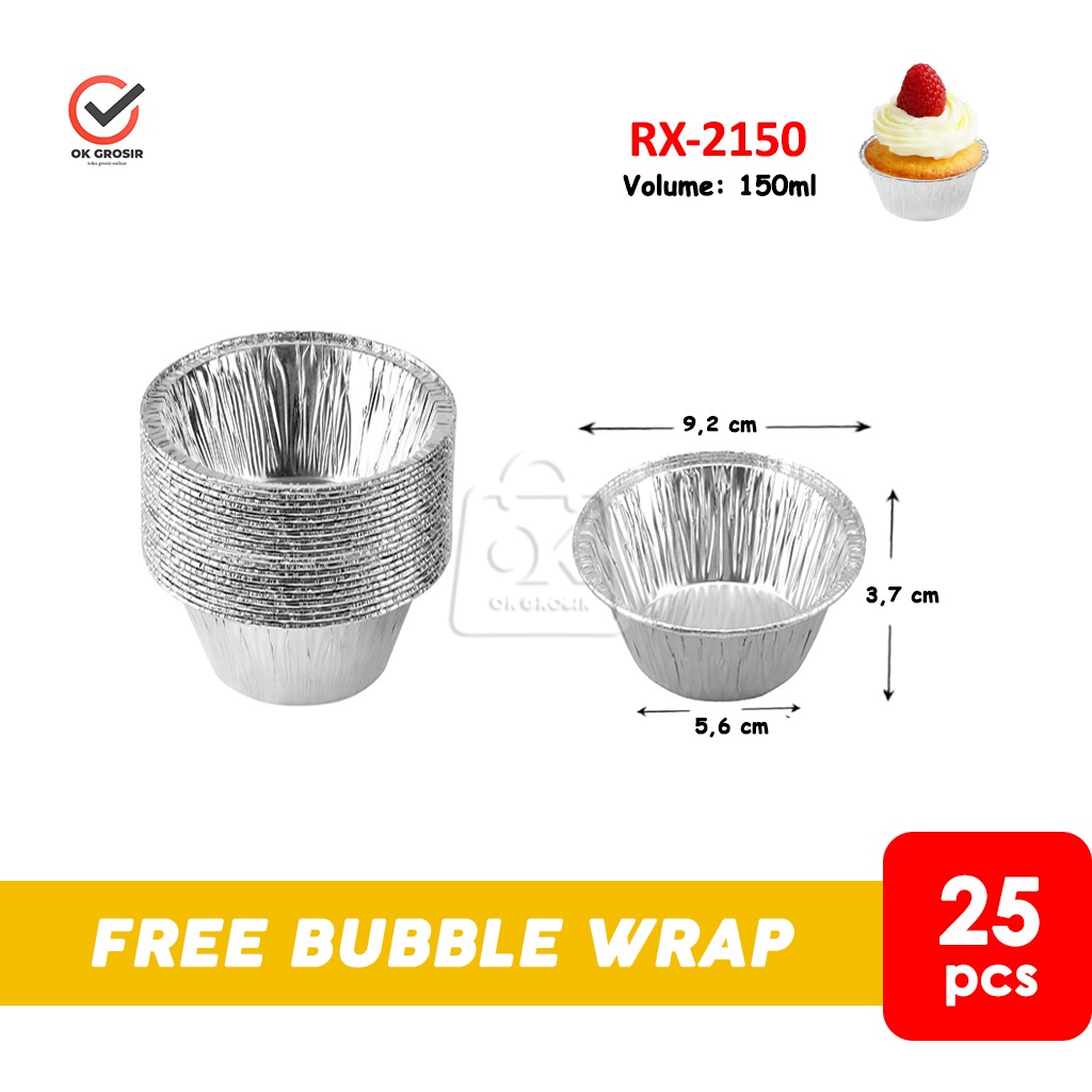 Aluminium Foil Tray RX 2150 / Alu Tray Cup Bulat 150ml (per 25 pcs)