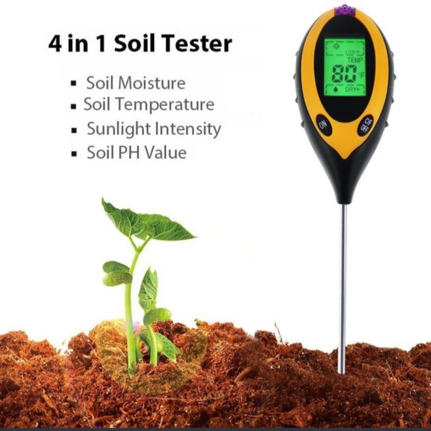 HARGA TERBAIK Digital soil meter tester ph tanah 4 in 1 survey garden tanaman peralatan berkebun tam