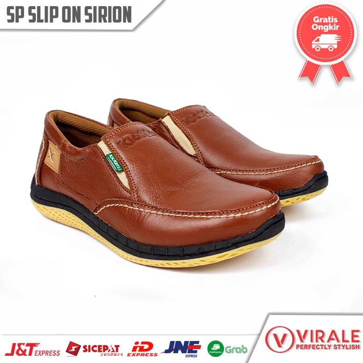 Sepatu Slip On Pria Dewasa Kulit Sapi Asli Model Casual Terbaru Sirion CK