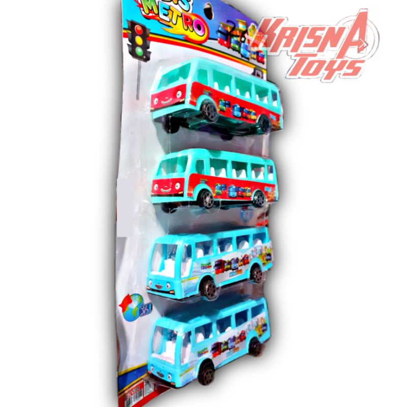 MAINAN ANAK MOBIL BUS METRO/MOBIL BUS TAYO isi 4pcs