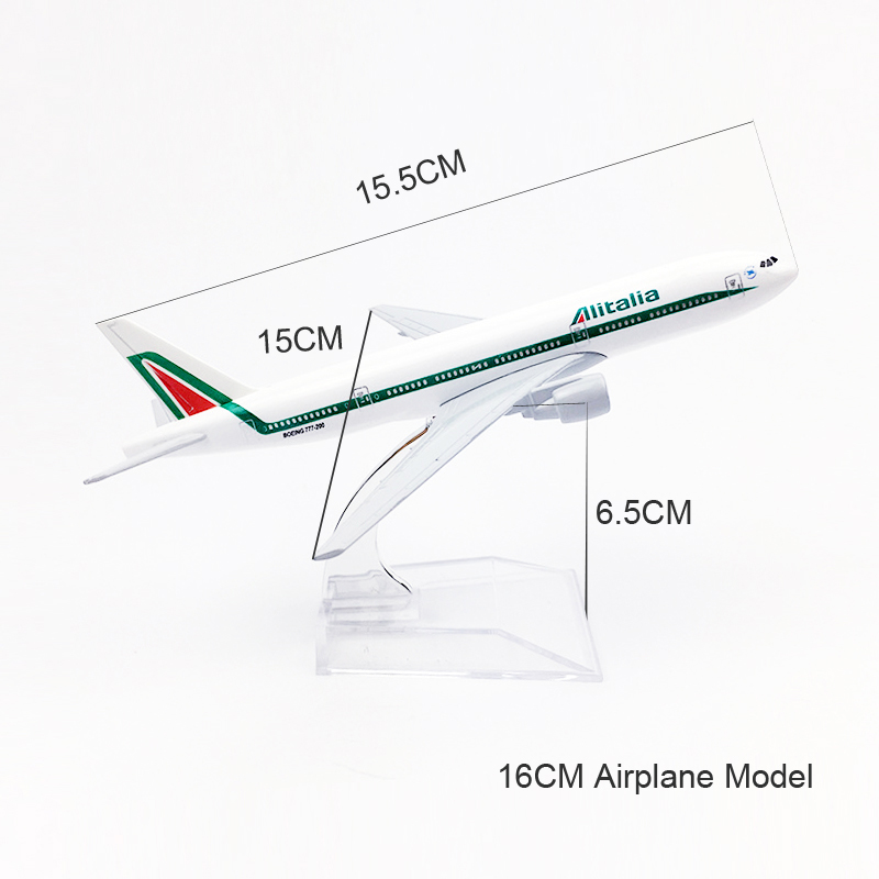 Alitalia Airways B777 Model Pesawat Terbang Italia 777 Bahan Metal Ukuran 16CM Untuk Dekorasi