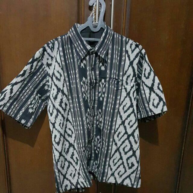 Kemeja Pria Tenun Blanket Halusan Kode R1