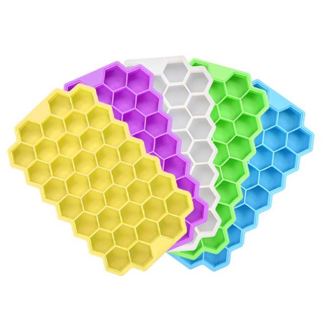 ES001 CETAKAN ES BATU SILIKON MPASI BENTUK HONEYCOMB FLEXIBLE ICE CUBE SILICONE TRAY HEXAGON