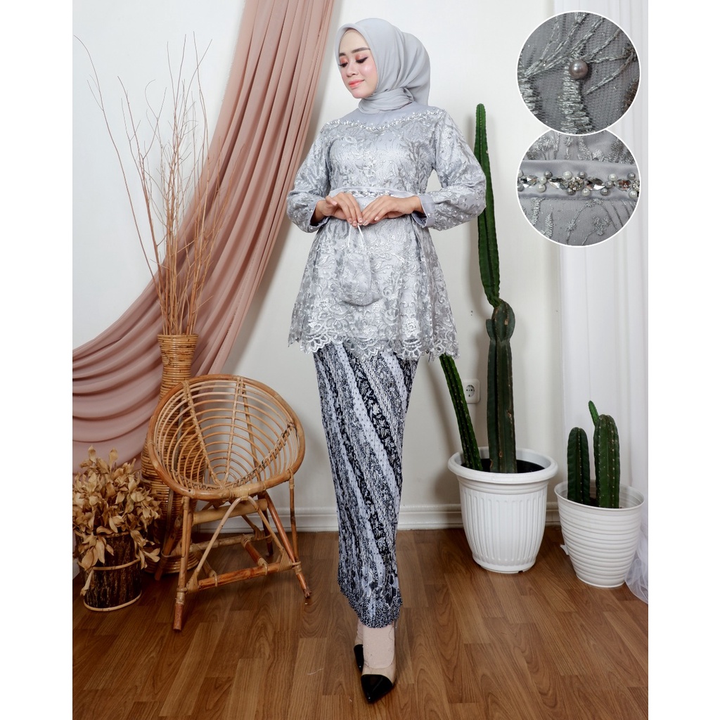 TUNIK SYAHILLA /Blouse Tunik Shabira JN / KEBAYA Wisuda TERBARU / TUNIK PESTA WISUDA / Kebaya Mewah Pesta