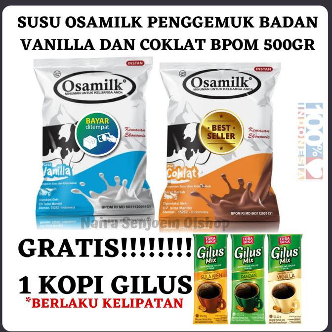 

Susu OsamilkSusu Penggemuk BadanSusu Gemuk Badan BPOM 500gr - Vanila, 500 gram