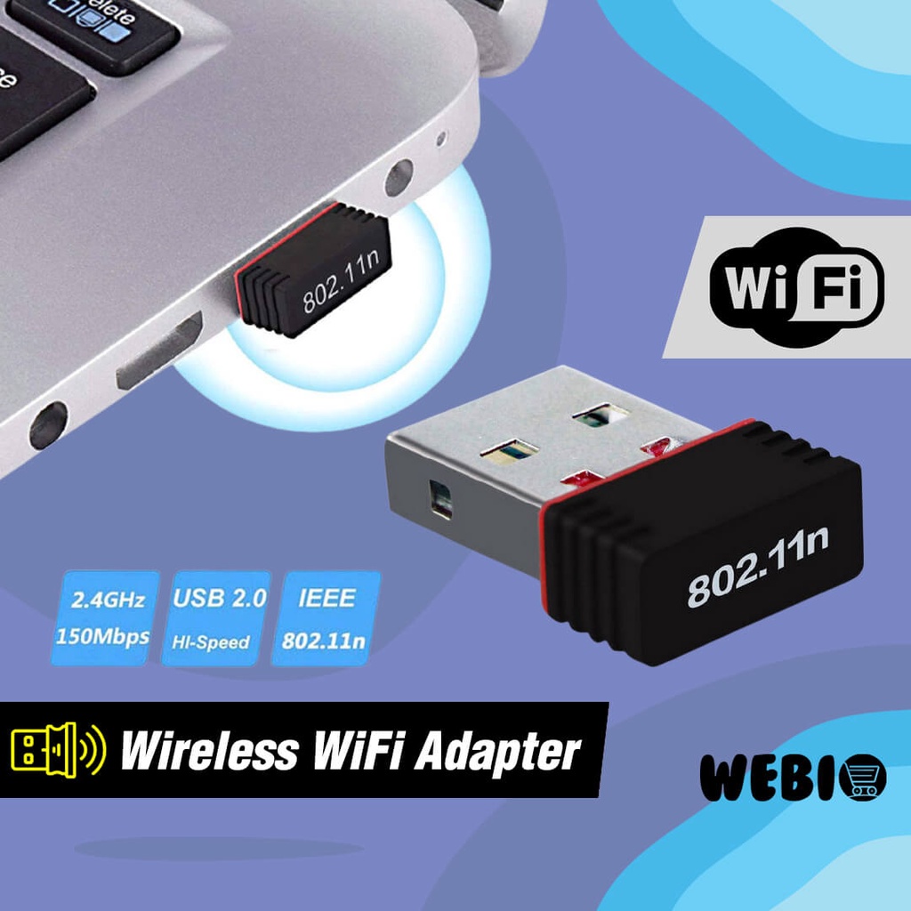 USB WiFi Adapter Dongle Wireless Mini Receiver PC Laptop Komputer Donggle WiFi Eksternal 802.11n 150 Mbps