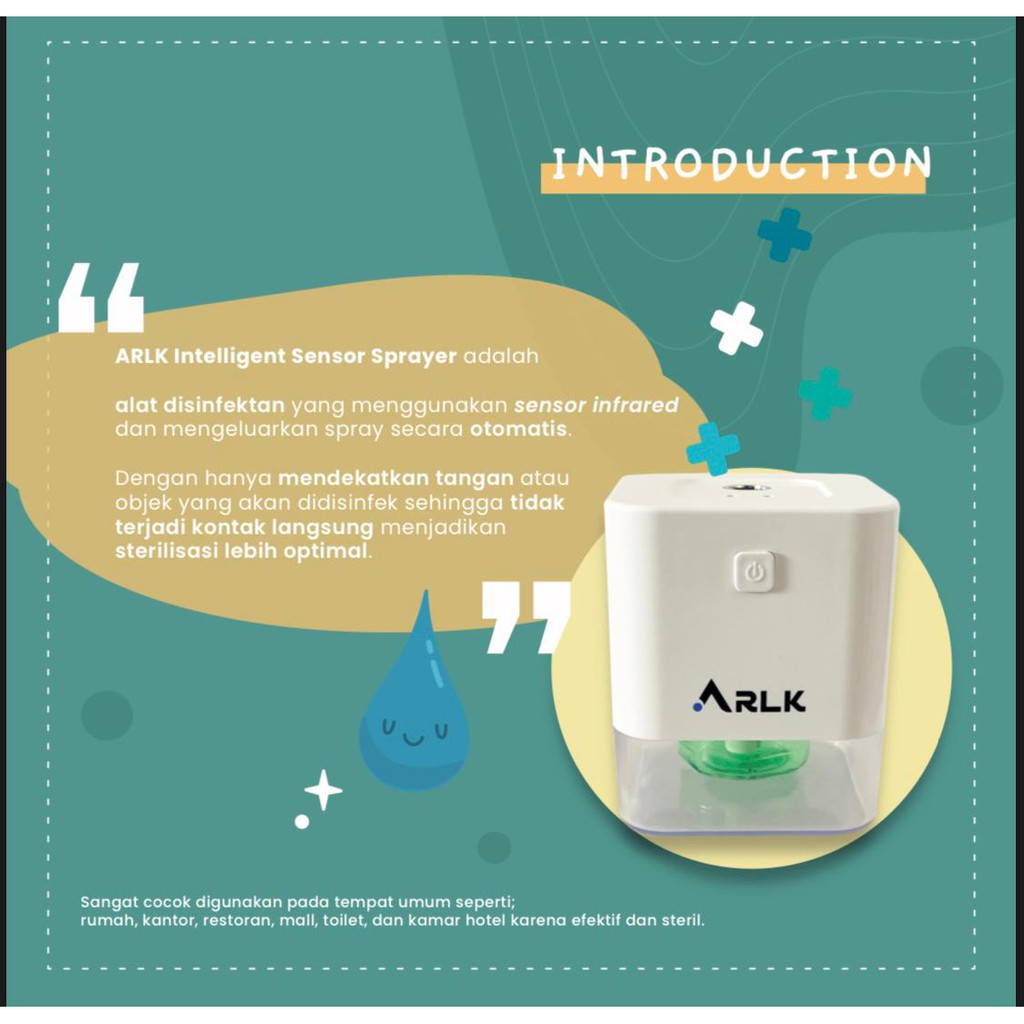 ARLK Intelligent Sensor Sprayer / Hand Sanitizer Automatic / Automatic Sanitizer/ Sterilizer