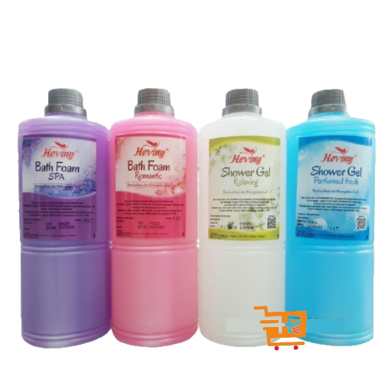 HEVINY Bath Foam / Sabun Cair Rendam / Shower Gel / Relaxing / Romantic / Spa / Fresh / 1 Liter