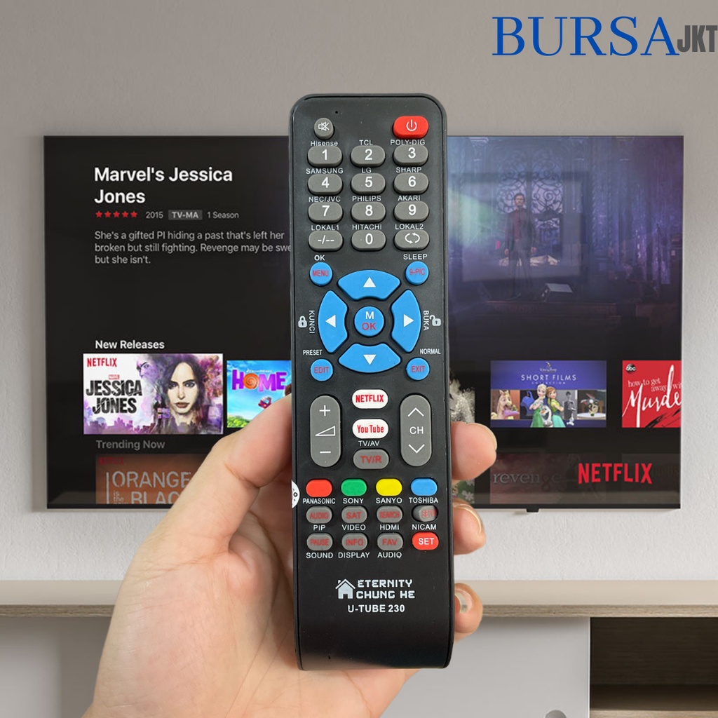 REMOTE TV UNIVERSAL YOUTUBE NETFLIX POLYTRON SAMSUNG TOSHIBA LG TCL TANPA PROGRAM UTUBE 230