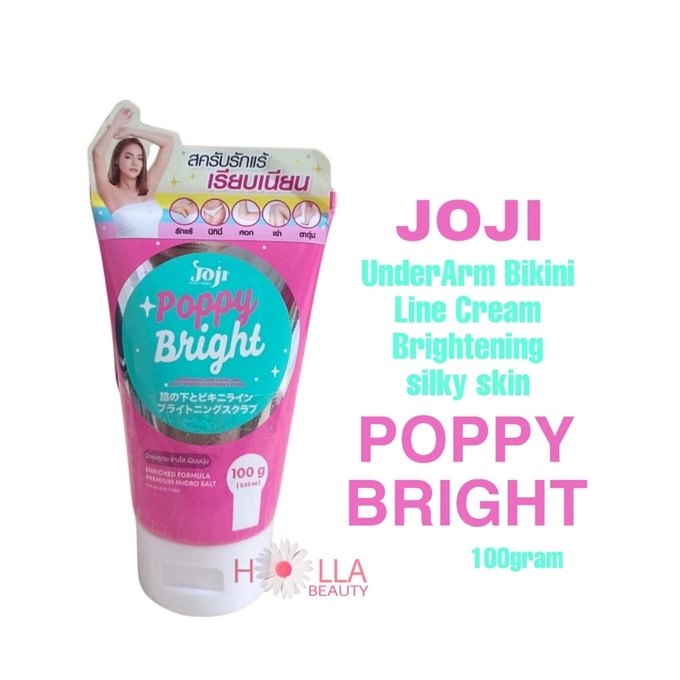 Joji Secret Young Poppy Bright Underarm And Bikini Line Brightening Scrub 100g/lulur ketiak/selangkangan