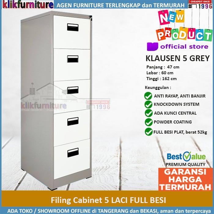 

Filling Cabinet Filing Cabinet Besi 5 Susun 5 Laci Fc 05 Klausen Grey