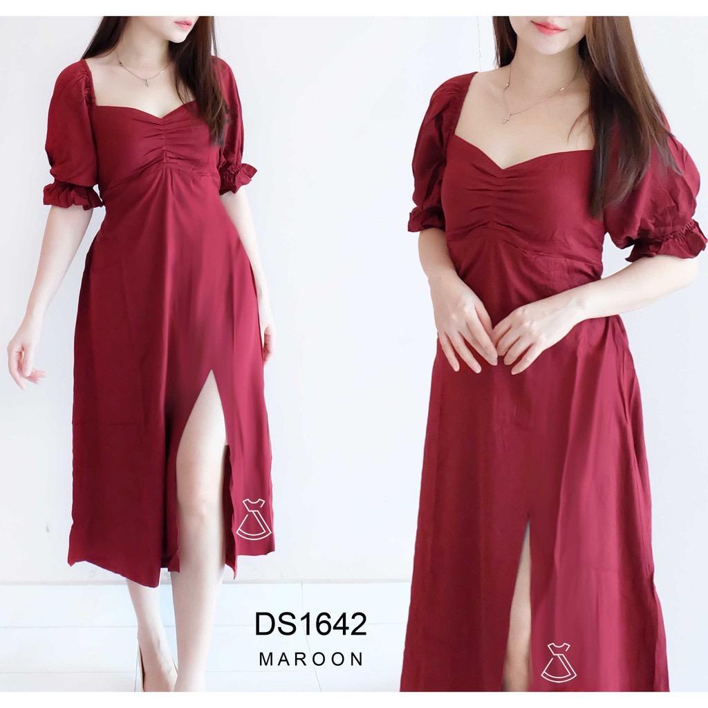 Toply shop Dres wanita korean look Midi Pesta