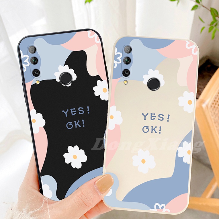 Keren Case Hp Case for VIVO Y21 Y21S Y20I Y20 Y12S Y12A Y20s Y11 Y12 Y17 Y19 Y91C Y1S V11i Y91 Y83 Y93 Y95 Y30 Y50 Y85 V9 Keep Smiling YES OK Chrysanthemum Pattern TPU Phone Cover Murah-Bisa COD DGX