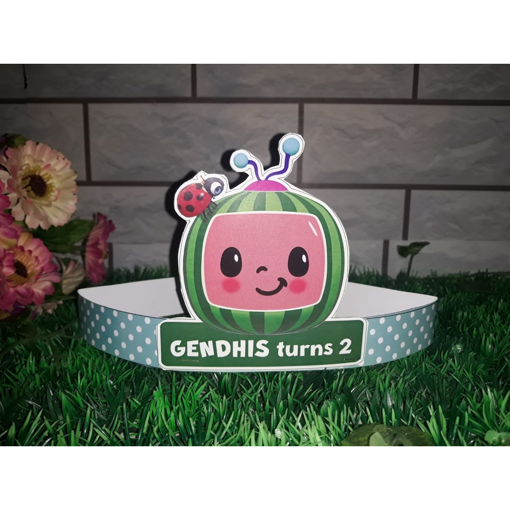 TOPI ULANG TAHUN COCOMELON / TOPI ULANG TAHUN ANAK KARAKTER