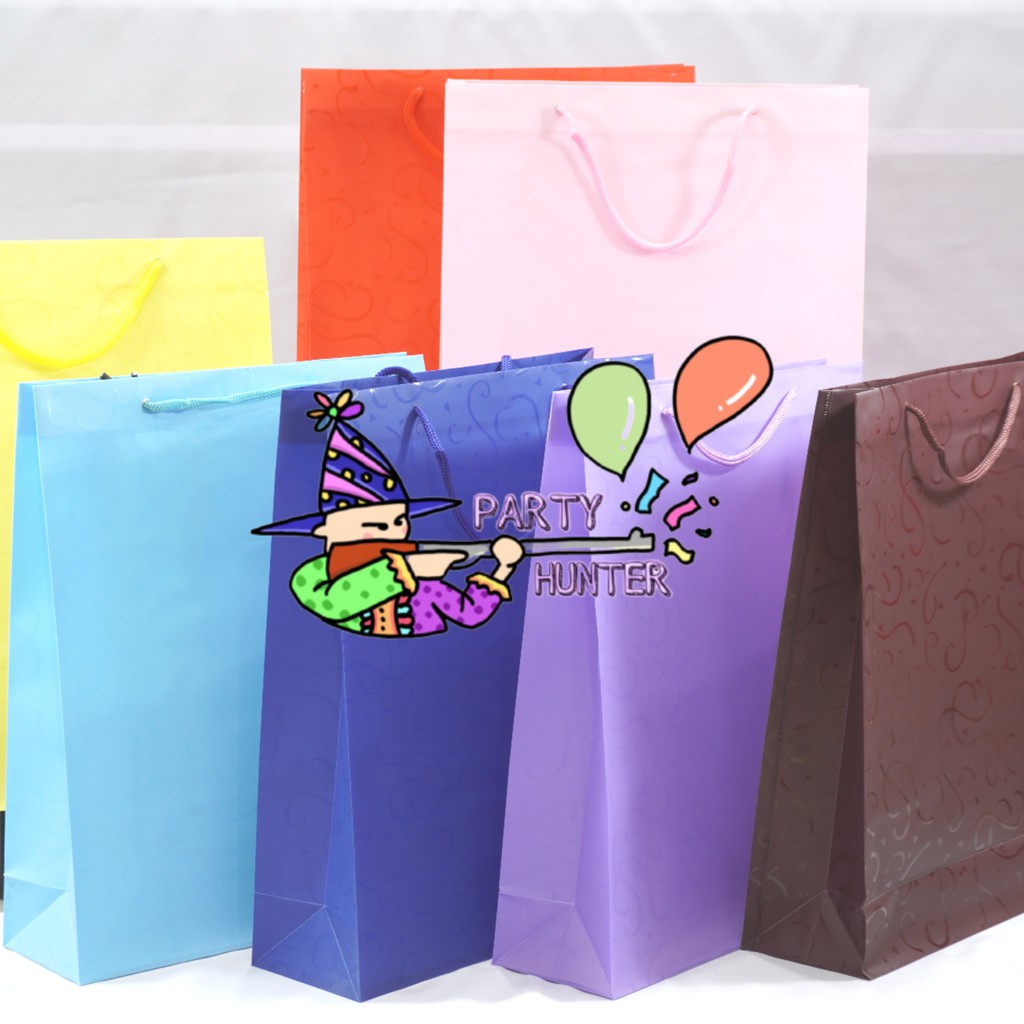 

Paper Bag Mika / Goodie Bag Mika / Tas Plastik Mika Warna Warni