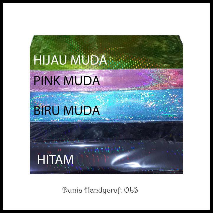 

PLASTIK HOLOGRAM PELANGI - PLASTIK BUNGKUS BUNGA KADO SOUVENIR WARNA - HIJAU