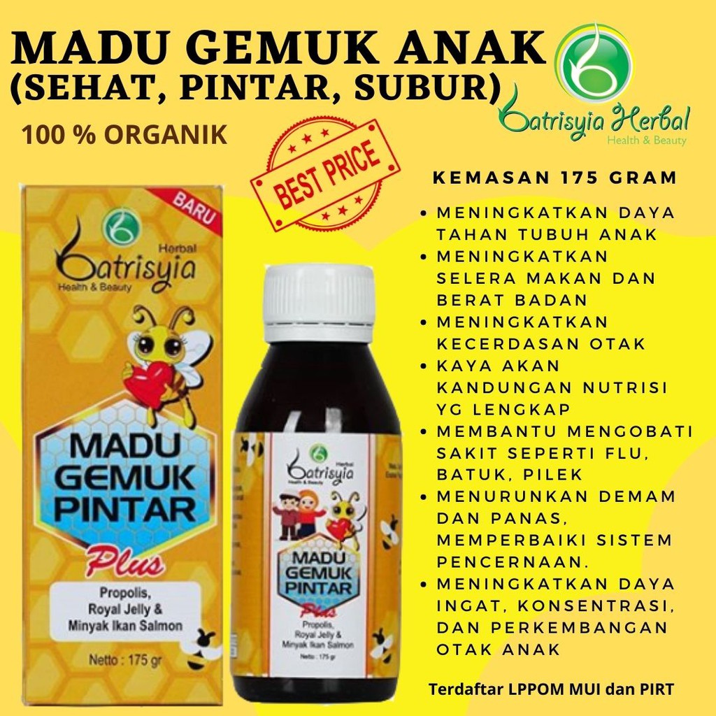 Batrisyia Suplemen Penggemuk Badan Anak / Madu Gempi / Madu Sehat Anak