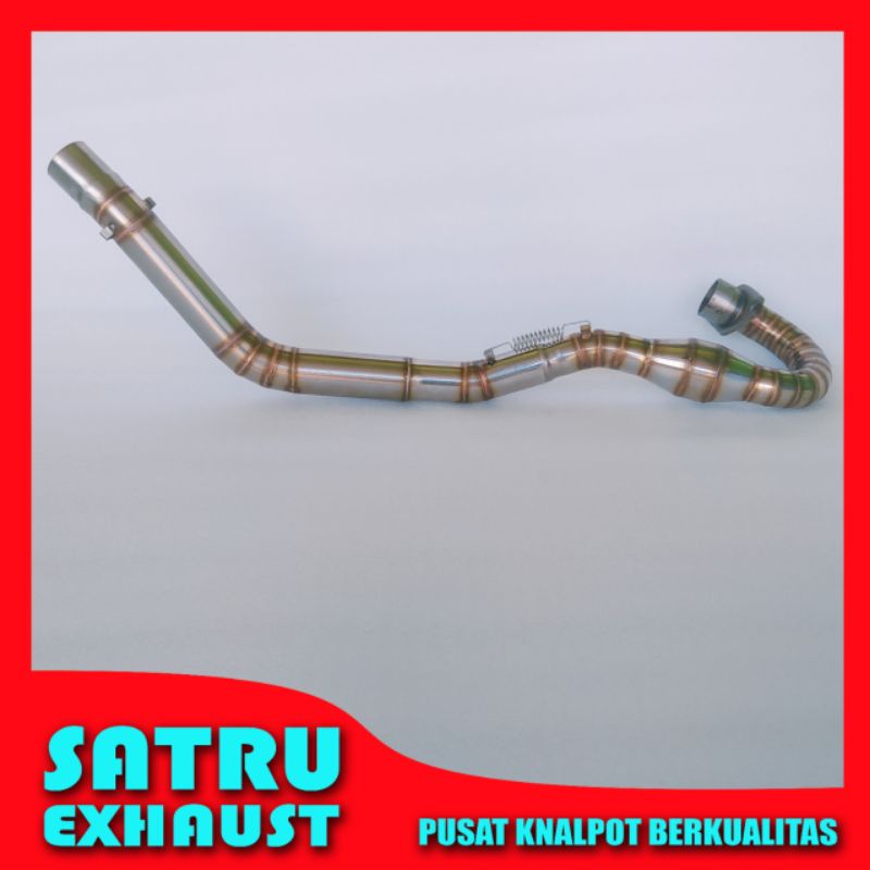 Pipa leheran knalpot tiger megapro gl trail chasis klx full cacing stainless