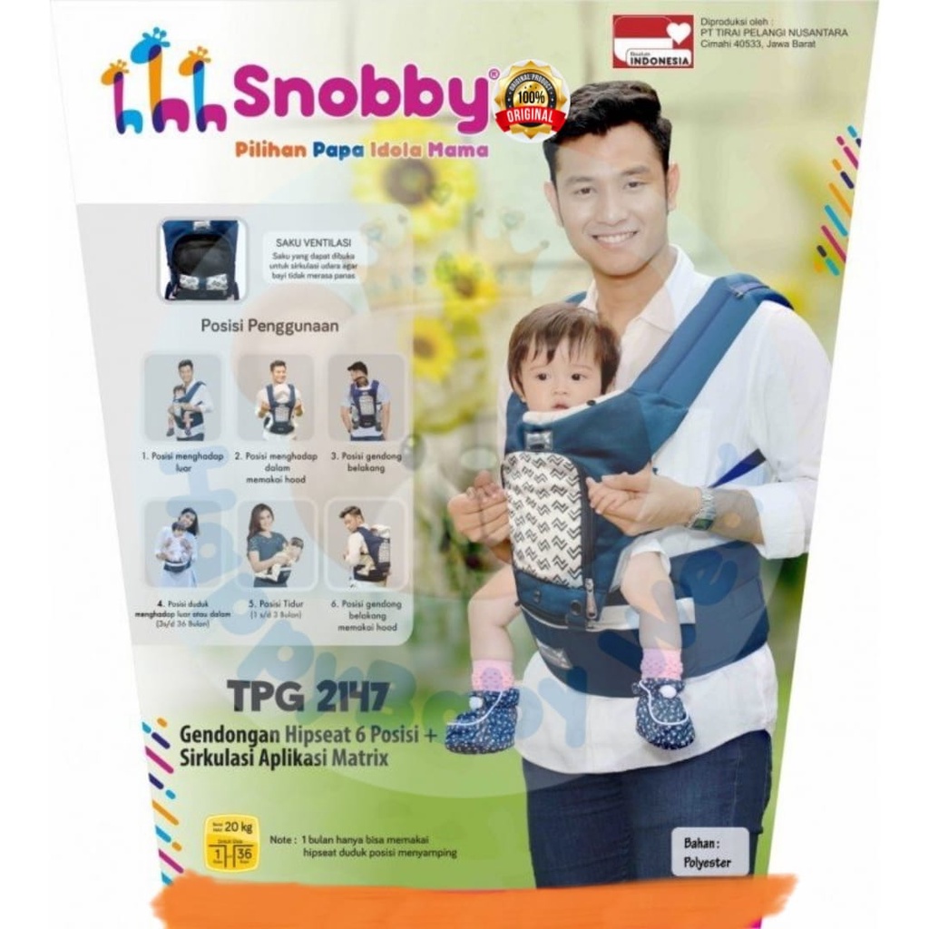 Snobby Hipseat Snobby TPG2147 Matrix series gendongan bayi 6 posisi