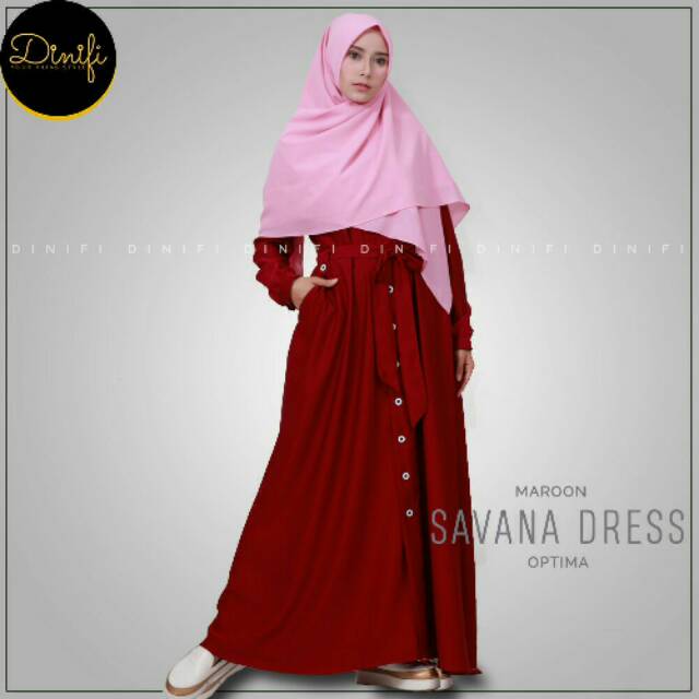 Gamis dress pesta casual muslimah muslim cantik modern simple savana adem big size jumbo XL bandung