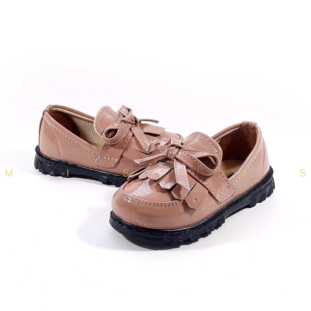 Misius - Sepatu Dokmart Anak Sepatu Loafers Anak Variasi Pita Lucu