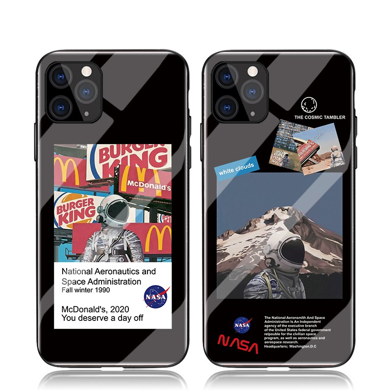 Case Tempered Glass Motif Nasa Astronot Untuk Iphone 11 Pro Max Xs Max Xr 6s 7 8 Plus 12 mini 13 Pro