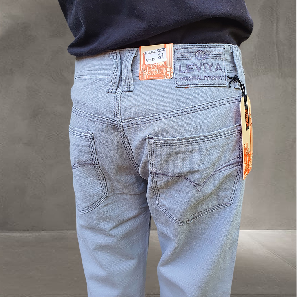 Celana Panjang Pria Merek LEGOSH Original Pola Reguler/Standar/Straight Bahan Kanvas Tebal dan Halus - Leeza Jeans