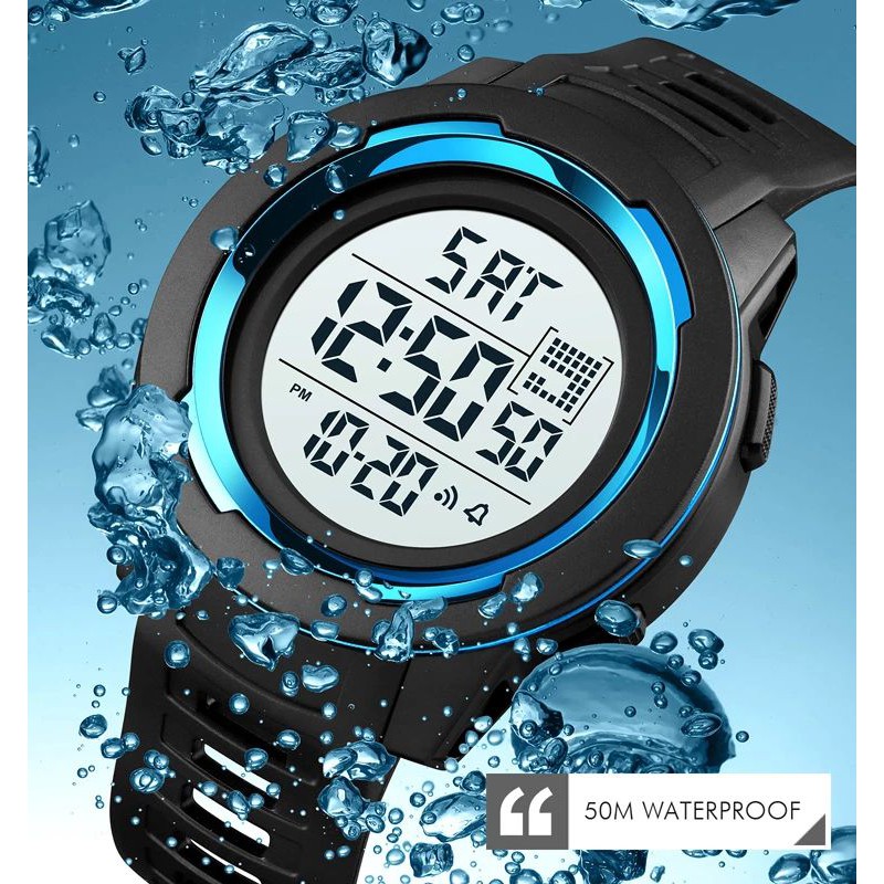 SKMEI 1731 Jam Tangan Pria Digital Dual Time Chronograph Sport Watch Anti Air Tali Rubber WATCHKITE WKOS