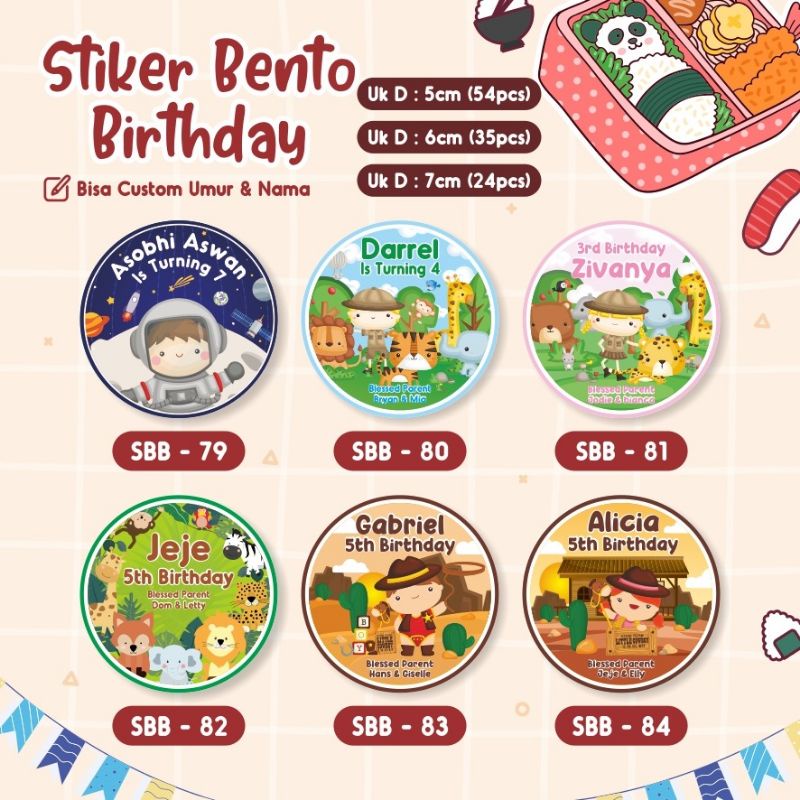 

stiker label birthday ulang tahun hampers souvenir party anak