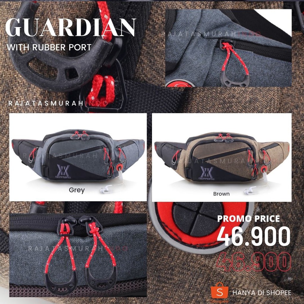 PARADE WAISTBAG - BIG PROMO WAISTBAG PRIA PALING LARIS WITH RUBBER PORT - DISKON