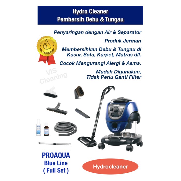 Hydrocleaner Pembersih Tungau &amp; Debu Proaqua Blue Line (Full Set)