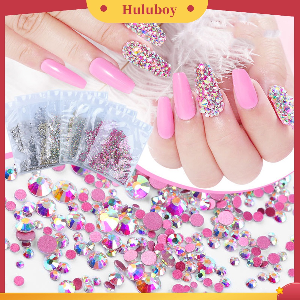 Huluboy Huluboy♡ 1440pcs Manik-Manik Berlian Imitasi Glitter 3D Untuk Dekorasi Manicure