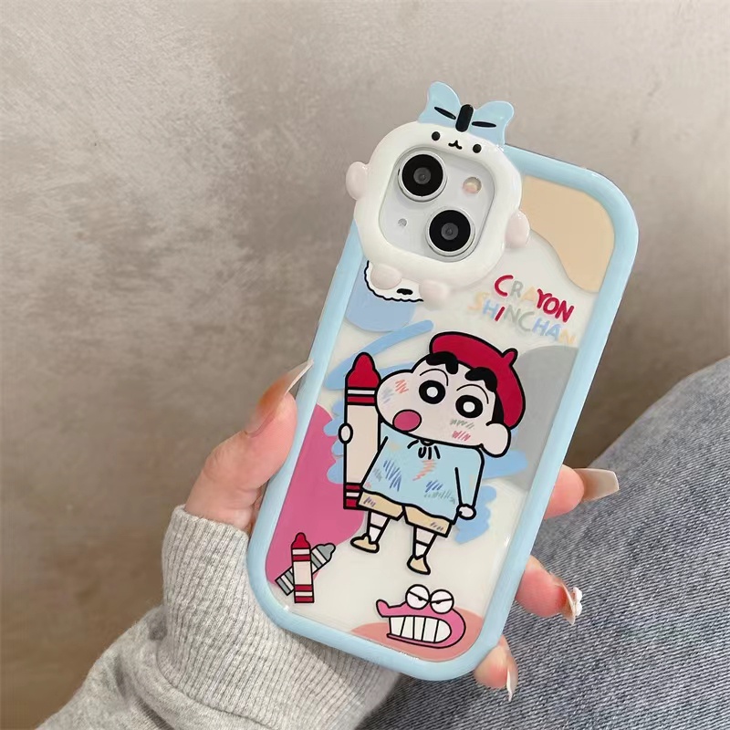 Ins Case Motif Crayon Shin-Chan Untuk iPhone 14 14pro 14Plus 14prm 13 13pro 13pro 13prm 11 6splus 7Plus 8Plus Xr XS 13 12pro Max