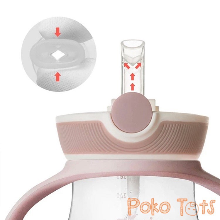 BabyQlo Baby Sippy Cup with Straw 360 Degree 260ml Botol Minum Sedotan 360 Derajat