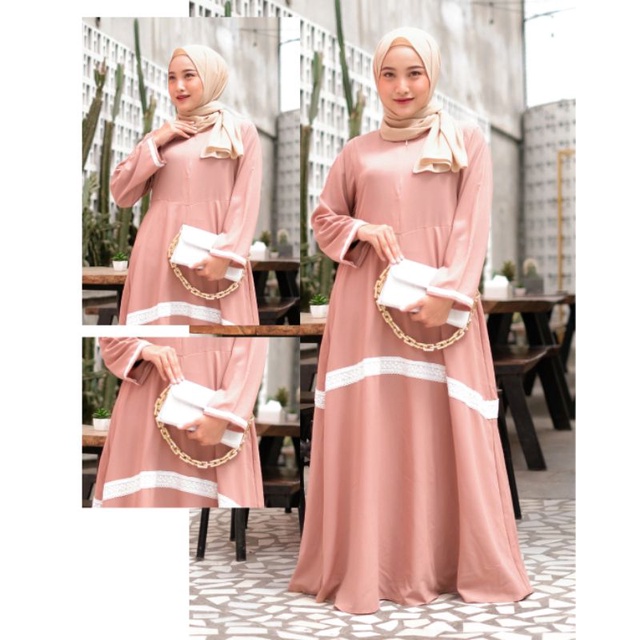 GAMIS muslimah RENDA dress busana muslimah syar'i murah