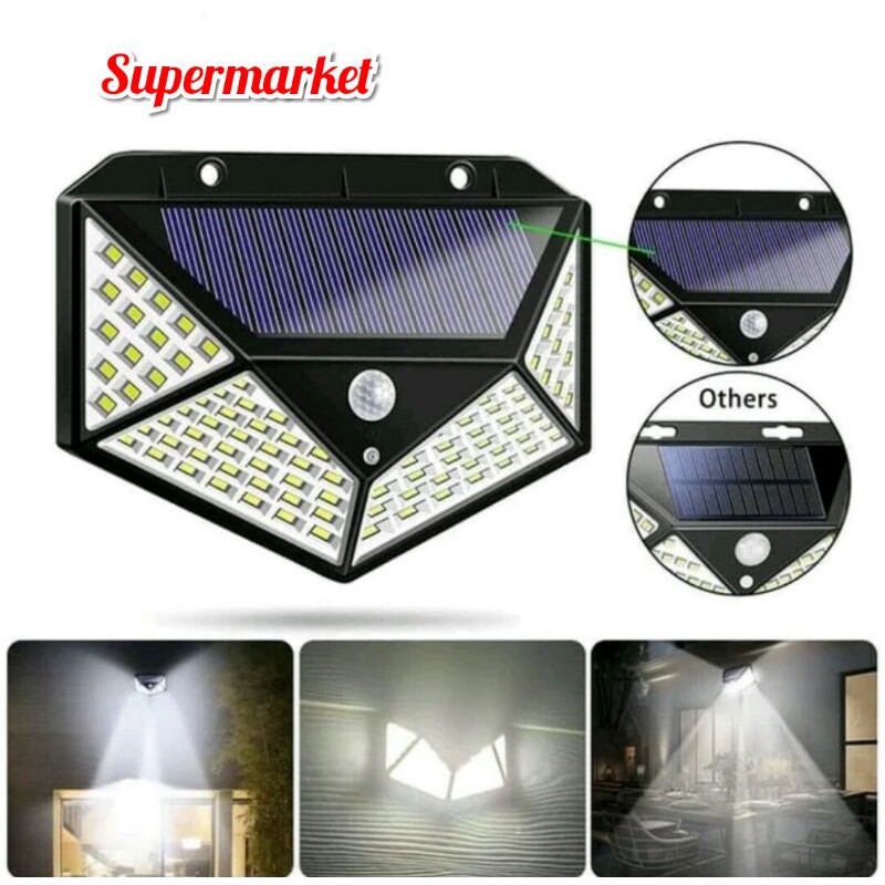 PENTAGON 100 Led Lampu Taman Dinding Motion Detector Solar Cell