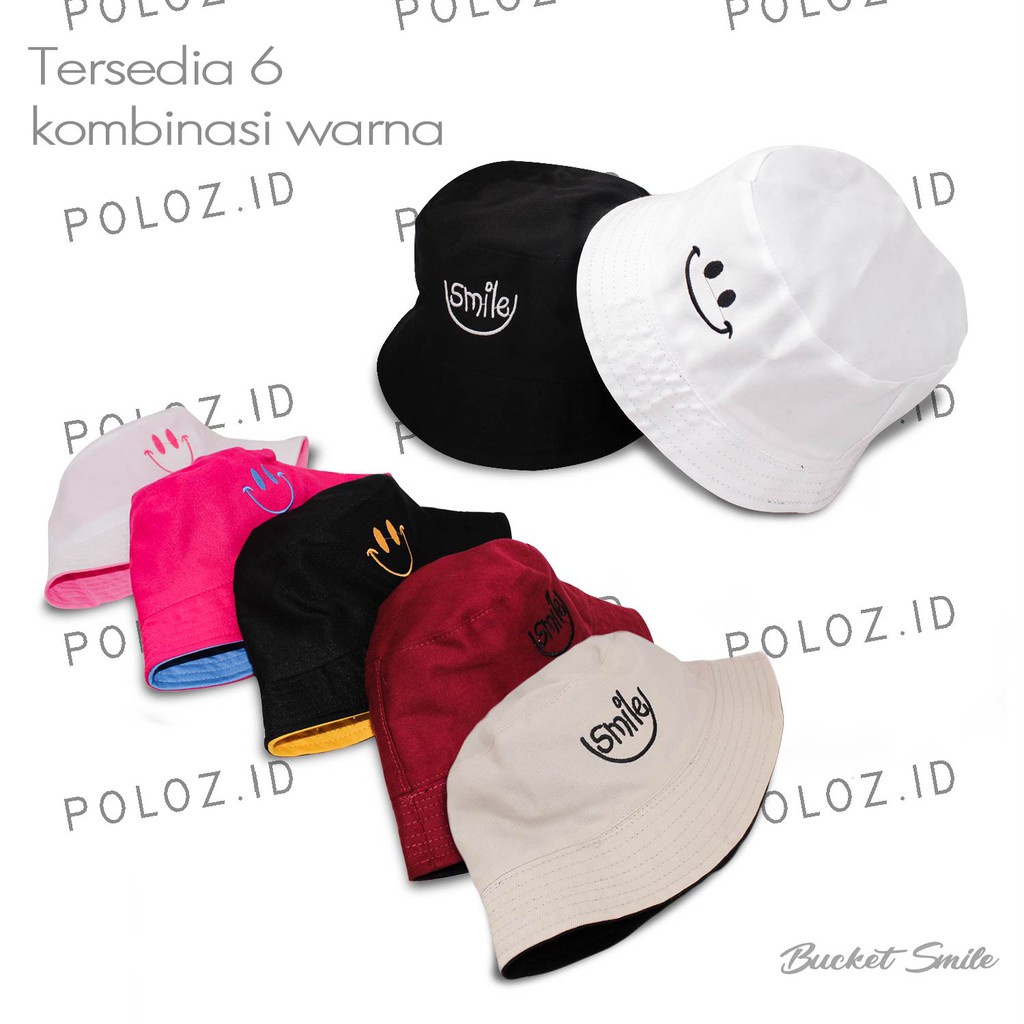 TOPI BUCKET WANITA/TOPI BUCKET PRIA TOPI BUCKET BORDIR SMILE TOPI BUCKET ANAK KOREA